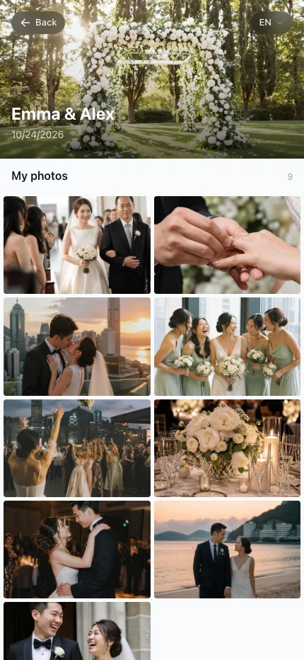 Review your photos and select the item you want to manage.
